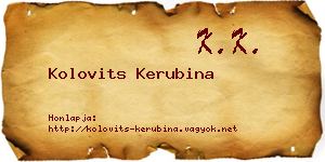 Kolovits Kerubina névjegykártya