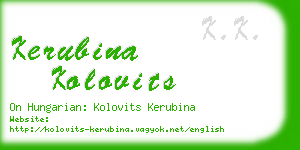 kerubina kolovits business card